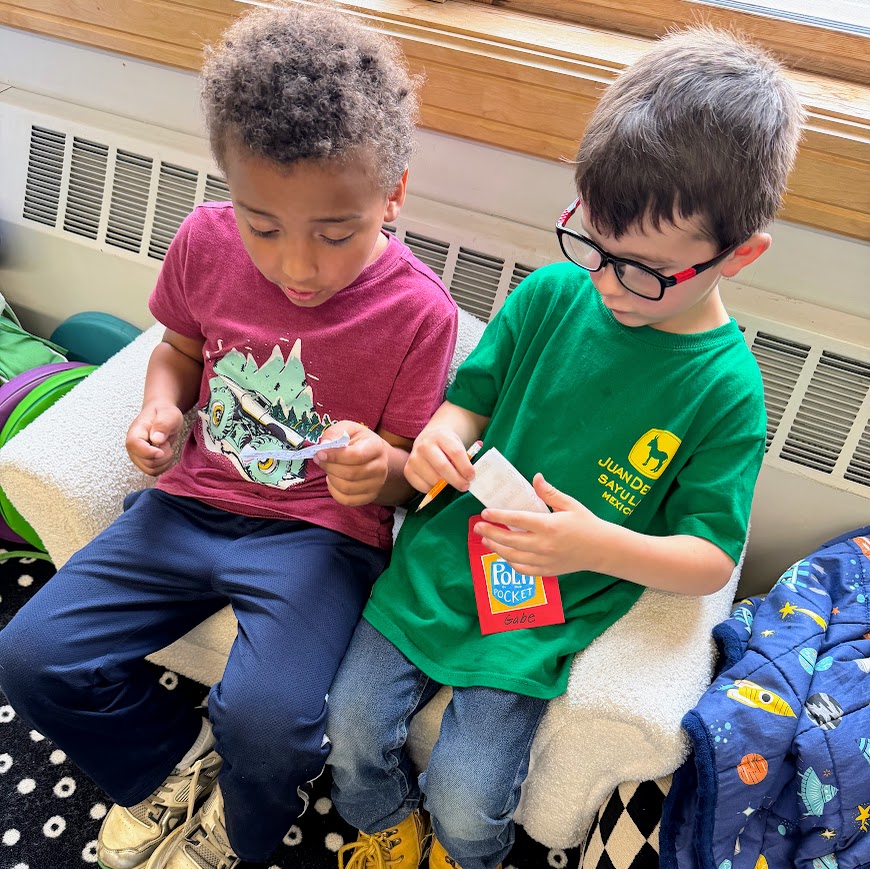 Students share their poem in their pocket. 